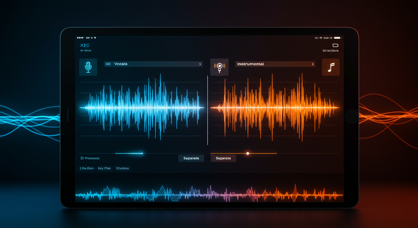 Interface de separação de áudio vocal e instrumental